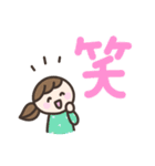 ゆるい手書きの女の子☆デカ文字スタンプ（個別スタンプ：34）