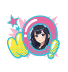 黒髪の猫耳の女の子AIイラスト（個別スタンプ：6）