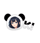 黒髪の猫耳の女の子AIイラスト（個別スタンプ：7）