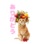 猫×食べ物【日常使い】（個別スタンプ：1）