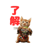 猫×食べ物【日常使い】（個別スタンプ：4）