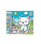 カラフル＆ラブリーしろねこ（個別スタンプ：10）