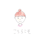 かわいい女の子の手書きスタンプ（個別スタンプ：3）