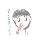 夏のかわいい女の子のスタンプ（個別スタンプ：5）