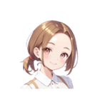 おでこ女子 茶髪（個別スタンプ：2）
