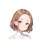 おでこ女子 茶髪（個別スタンプ：6）