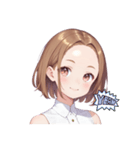 おでこ女子 茶髪（個別スタンプ：7）