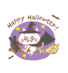 秋の白ねこ♪秋の味覚とハロウィン（個別スタンプ：13）