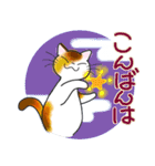 和風猫＜大きな文字6 ＞（個別スタンプ：4）