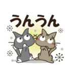 黒ねこ＆みけさん便り・9（個別スタンプ：16）