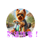 Yorkshire Terrier riding a motorcycle（個別スタンプ：2）