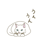 【毎日使える】白猫とブチ猫のご挨拶（個別スタンプ：35）