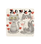 にゃんこイラスト/色鉛筆（個別スタンプ：2）