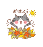 秋のサバトラねこ♪秋の味覚とハロウィン（個別スタンプ：3）