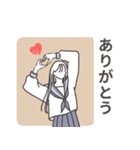 ❤️くまと一緒❤️セーラー服ロング❤️❤️（個別スタンプ：12）