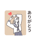 ❤️くまと一緒❤️セーラー服ボブ❤️❤️❤️（個別スタンプ：12）