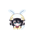 うさ耳帽子のるいかちゃん動くLINEスタンプ（個別スタンプ：1）