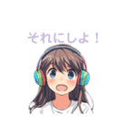 カラフルなヘッドホンした女の子(煽り多め)（個別スタンプ：4）