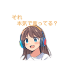 カラフルなヘッドホンした女の子(煽り多め)（個別スタンプ：7）