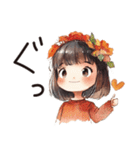 秋冬のあいさつ言葉。うめちゃん。（個別スタンプ：7）