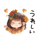 秋冬のあいさつ言葉。うめちゃん。（個別スタンプ：10）