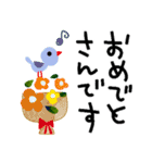 POPデカ文字✳︎ワンコと鳥とお花たち（個別スタンプ：24）