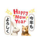無表情な兎と猫（個別スタンプ：30）