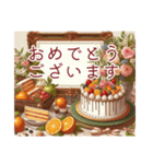 ケーキとお花の誕生日・お祝いメッセージ（個別スタンプ：23）