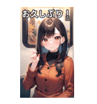 秋服女子は電車が好き（個別スタンプ：37）