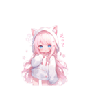 猫耳ピンクヘアの女の子♥（個別スタンプ：6）
