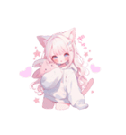 猫耳ピンクヘアの女の子♥（個別スタンプ：8）