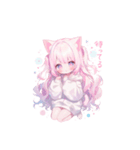 猫耳ピンクヘアの女の子♥（個別スタンプ：11）