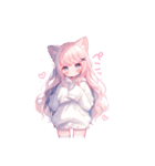 猫耳ピンクヘアの女の子♥（個別スタンプ：12）
