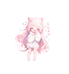猫耳ピンクヘアの女の子♥（個別スタンプ：13）