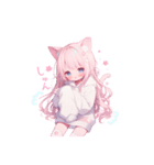 猫耳ピンクヘアの女の子♥（個別スタンプ：14）
