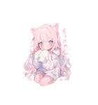 猫耳ピンクヘアの女の子♥（個別スタンプ：15）
