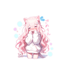 猫耳ピンクヘアの女の子♥（個別スタンプ：21）