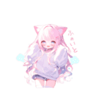 猫耳ピンクヘアの女の子♥（個別スタンプ：22）