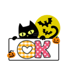 黒猫のハロウィン【デカ文字】（個別スタンプ：9）