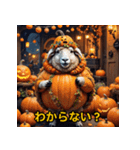 ぽっちゃりハロウィンドジっ子アニマルズ（個別スタンプ：9）