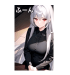 銀髪黒シャツ女の子（個別スタンプ：10）