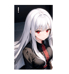銀髪黒シャツ女の子（個別スタンプ：15）