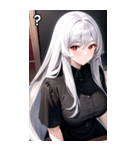 銀髪黒シャツ女の子（個別スタンプ：31）