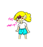 海外ガール可愛い英語スタンプ（個別スタンプ：3）