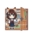 愛らしいけもみみっ子、日常スタンプ（個別スタンプ：8）