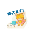 すずにゃんの水彩メッセージカード（個別スタンプ：5）