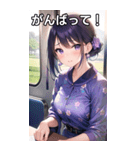 青紫花柄女子は電車が好き（個別スタンプ：11）