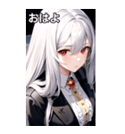 銀髪トレンチコート女の子（個別スタンプ：1）