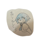 水色の、辛い心に寄り添う双子さん。（個別スタンプ：2）