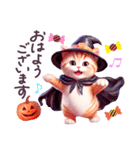 秋に毎日使える ハロウィンねこ 日常（個別スタンプ：18）